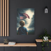 Child Watching the Flag of Tomorrow Wall Art & Canvas Prints