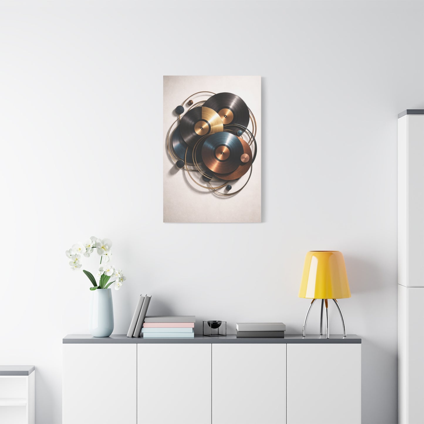 Abstract Vinyl Orbit Sculpture Wall Art & Canvas Print