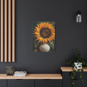 Luxury Impasto Sunflower Vase Painting Wall Art & Canvas Print