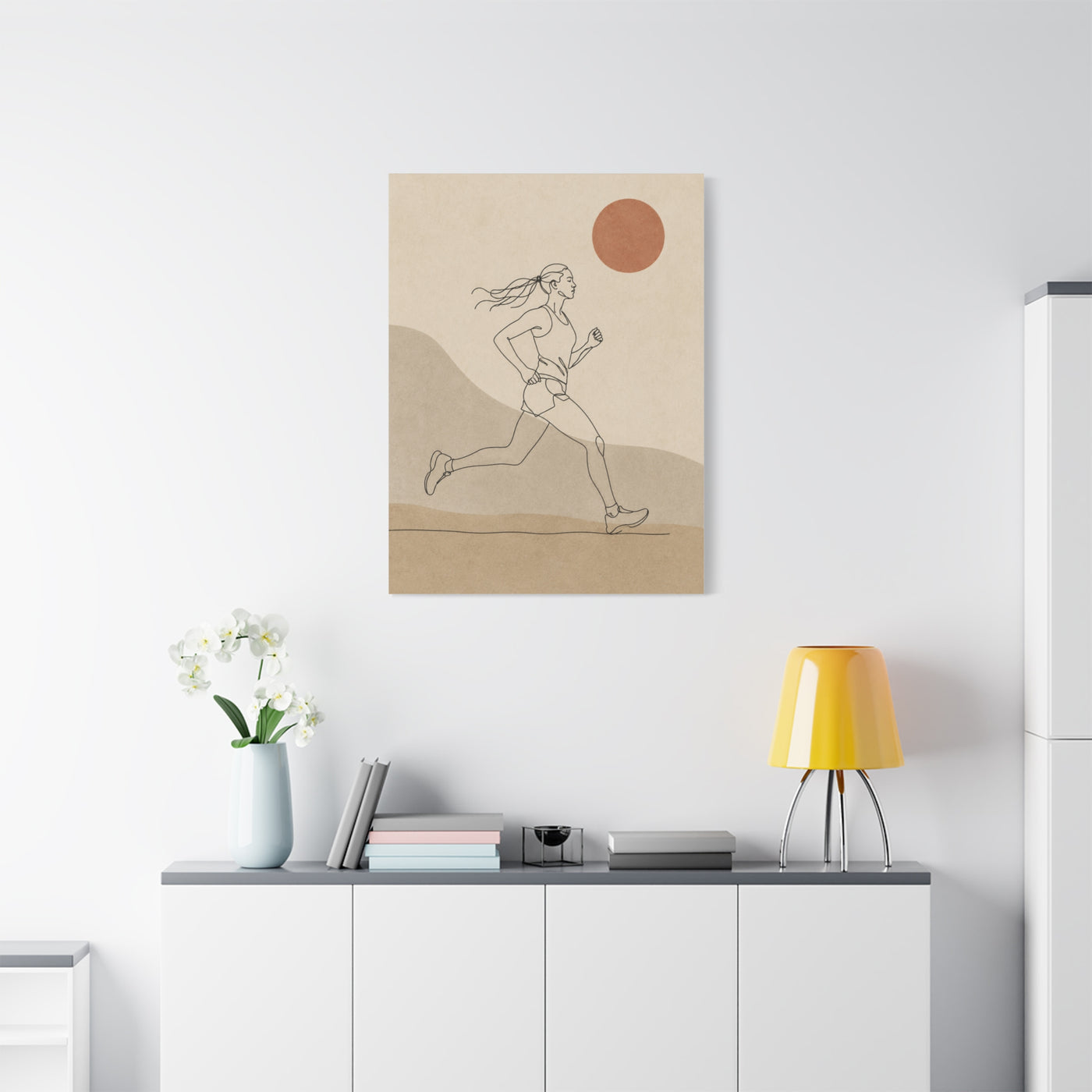Scandinavian Runner Line Art Sports Wall Art & Canvas Print