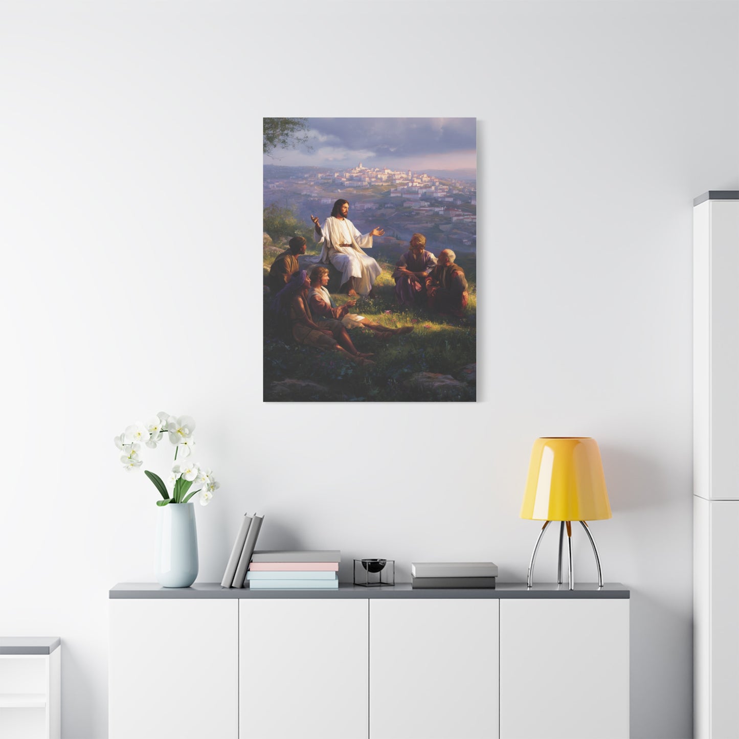 Christ Teaching the Disciples Above Jerusalem Wall Art & Canvas Print