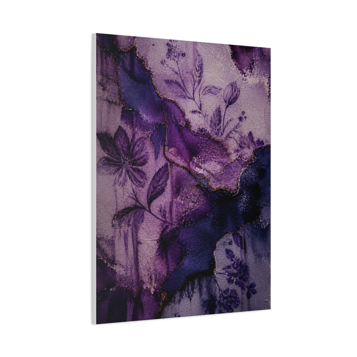 Purple Botanical Ceramic Texture Wall Art & Canvas Print