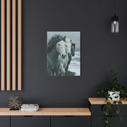 Coastal Wild Horses Storm Run Wall Art & Canvas Print