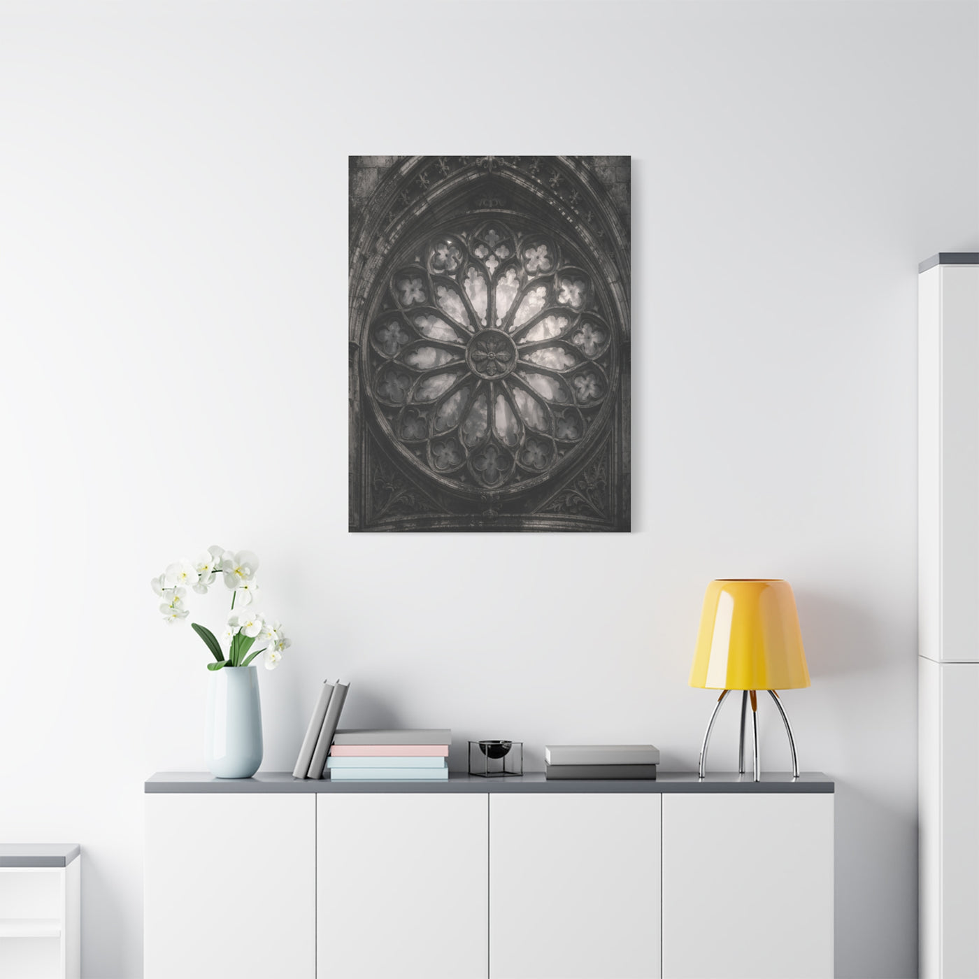 Gothic Rose Window Stone Wall Art & Canvas Print