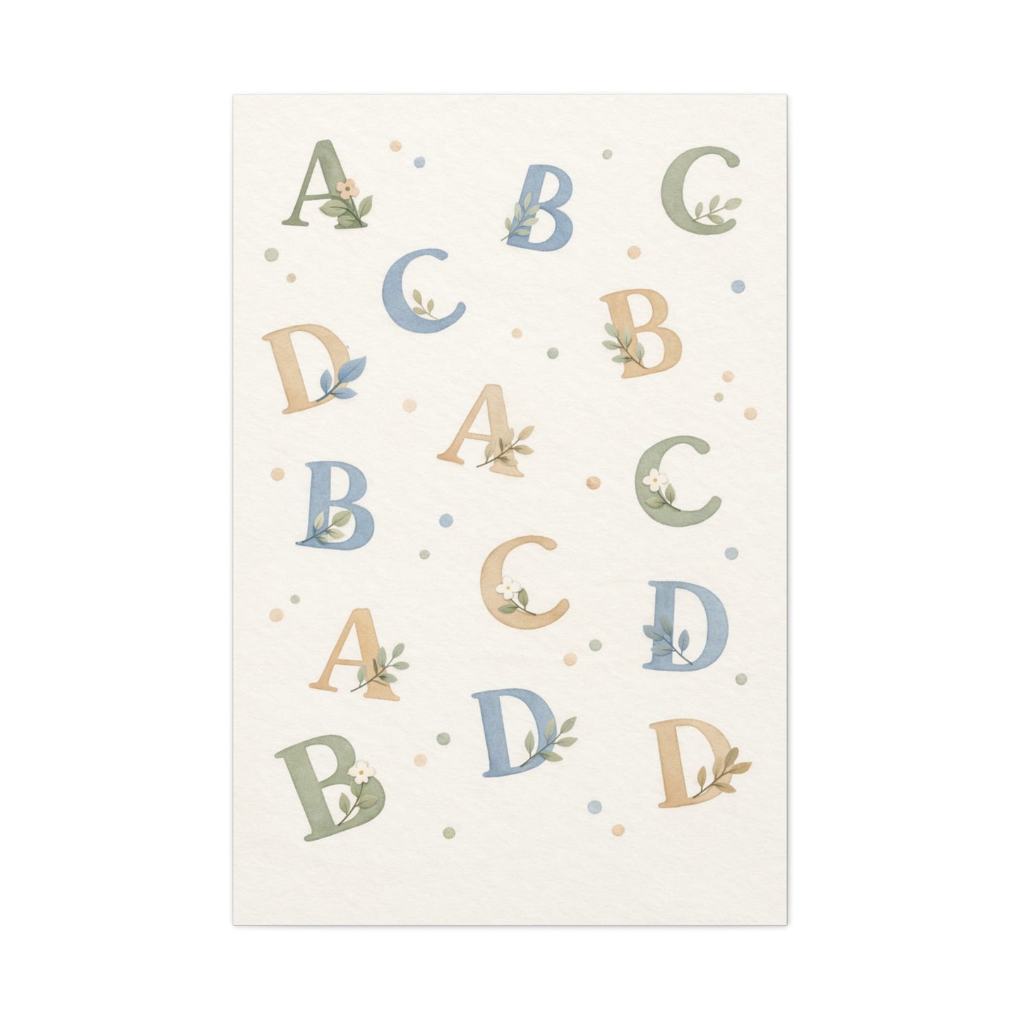 Botanical Alphabet Nursery Wall Art & Canvas Print