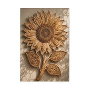 Handwoven Natural Sunflower Textile Wall Art & Canvas Print