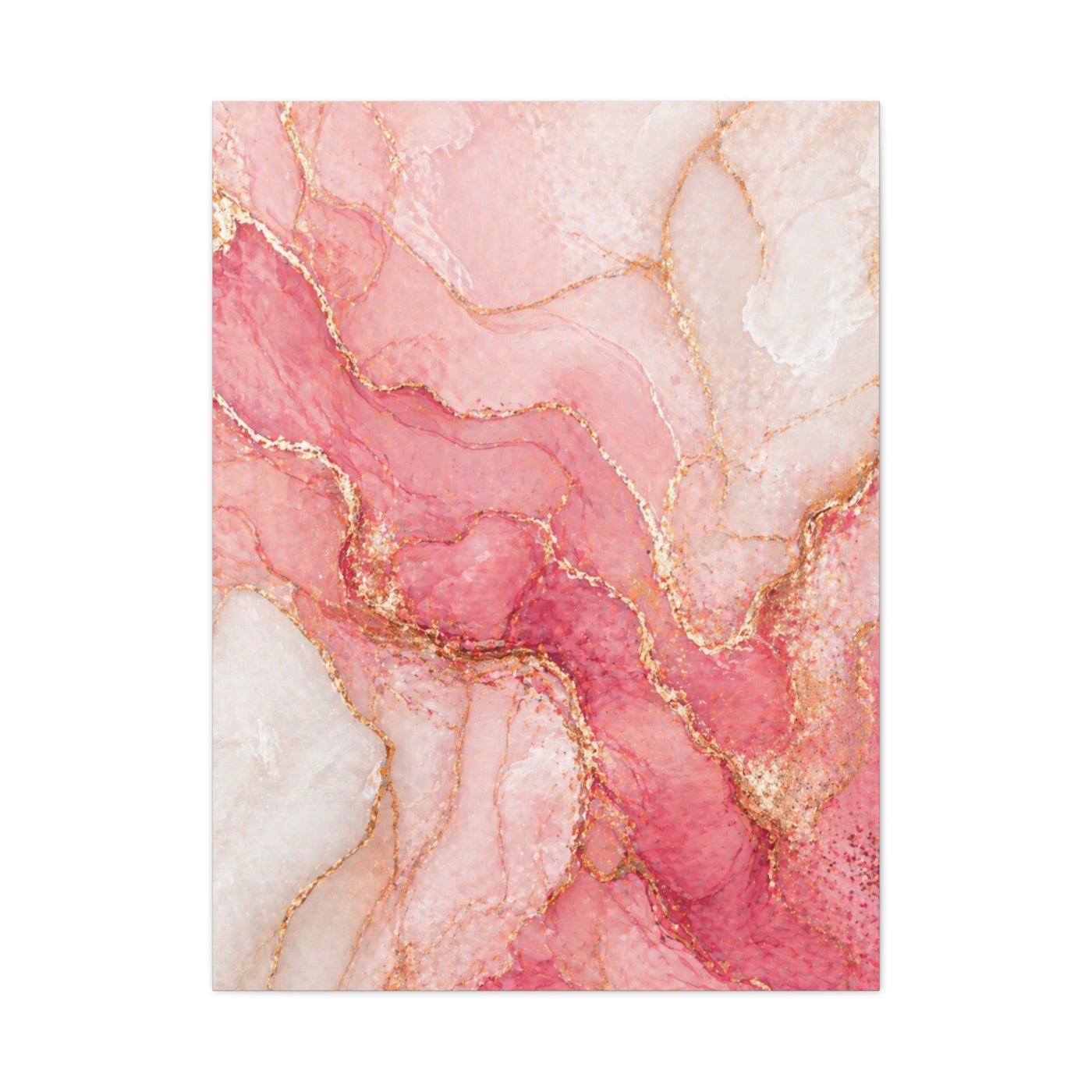 Pink and Gold Marble Flow Wall Art & Canvas Print