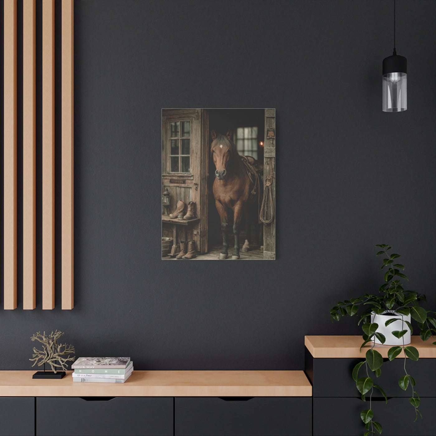 Rustic Stable Horse Portrait Wall Art & Canvas Print