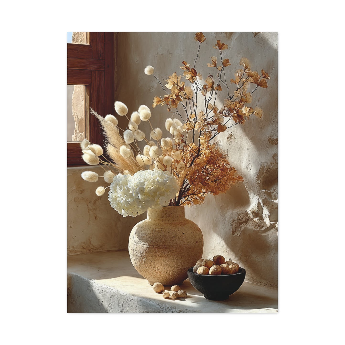 Neutral Dried Autumn Arrangement Wall Art & Canvas Print