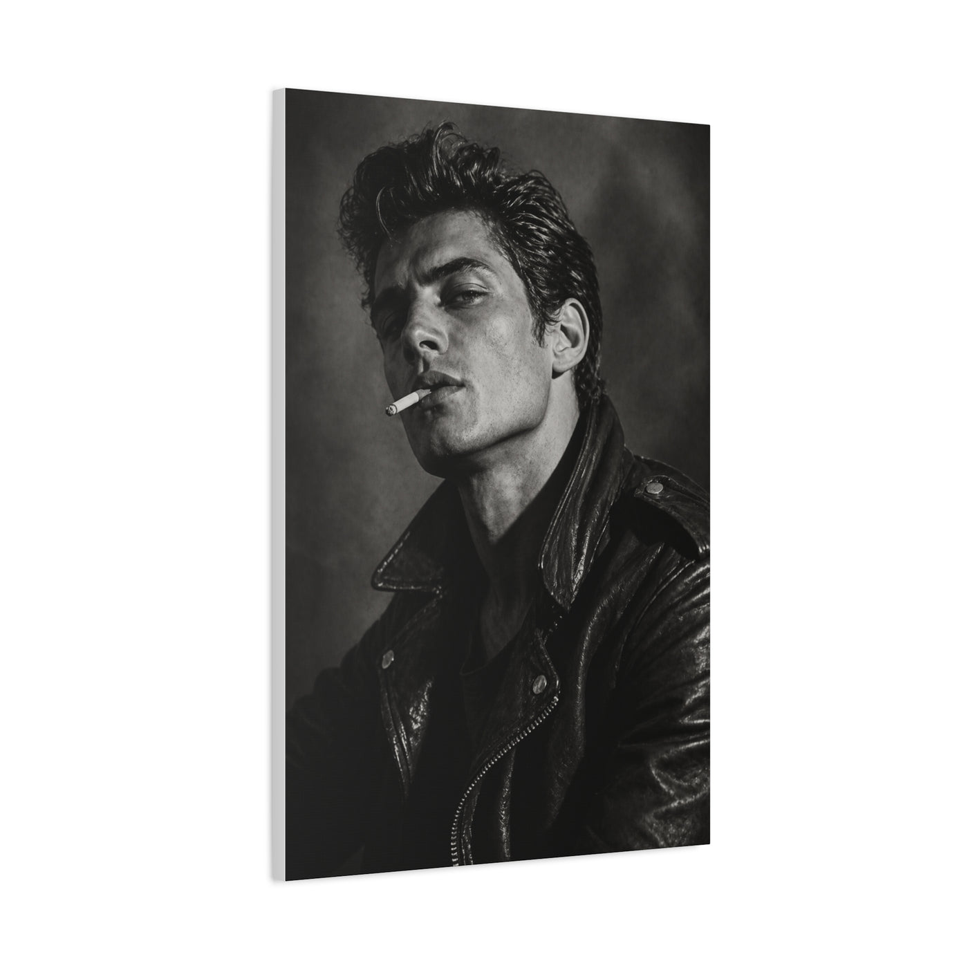 Rebel Leather Jacket Portrait Wall Art & Canvas Print