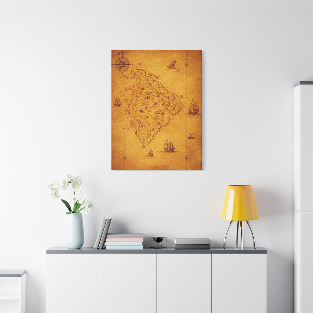 Old Pirate Island Chart Wall Art & Canvas Prints