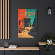 Mexican Market Street Folk Scene Wall Art & Canvas Print