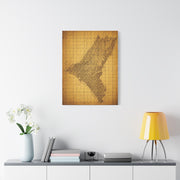 Sepia Gridland Treasure Chart Wall Art & Canvas Prints