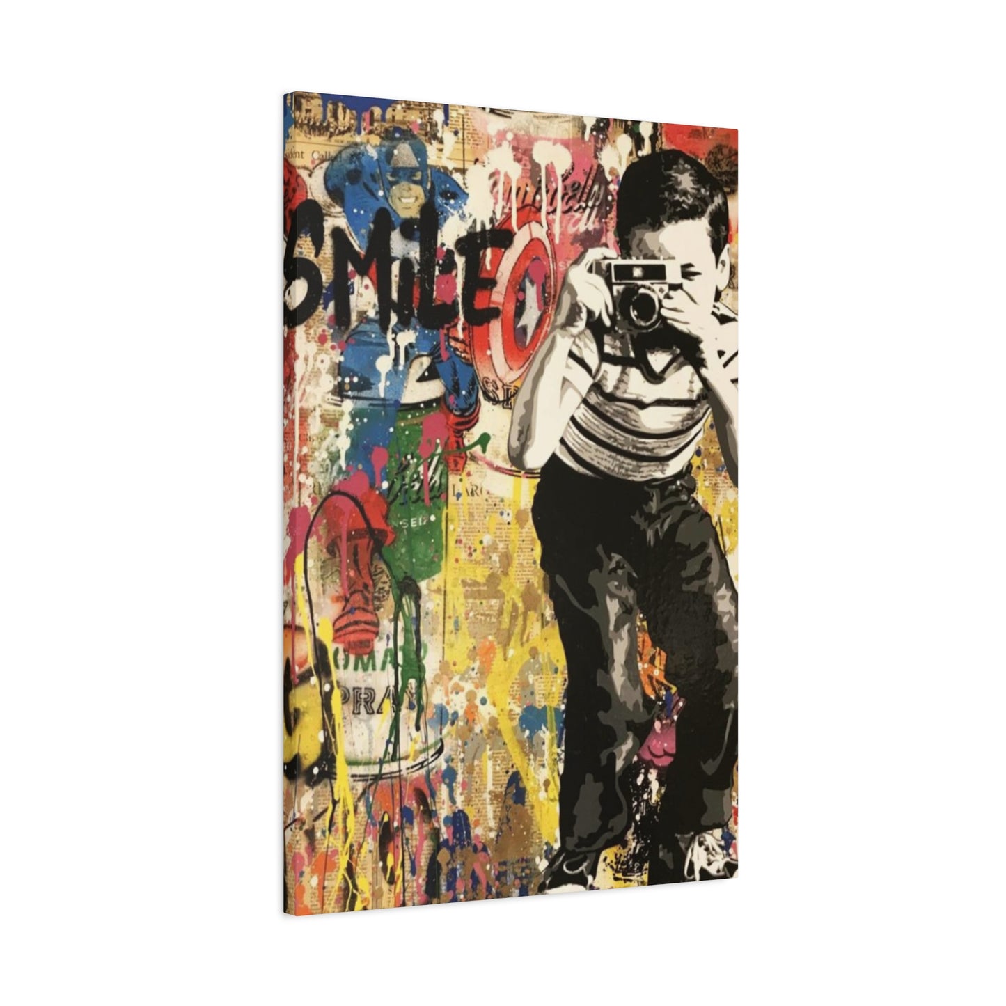 Smile Abstract Painting Mixed Media Wall Art & Canvas Prints