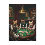 French Bulldog Private Bar Poker Scene Wall Art & Canvas Print