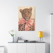 Coquette Leopard Pink Bow Portrait Wall Art & Canvas Print