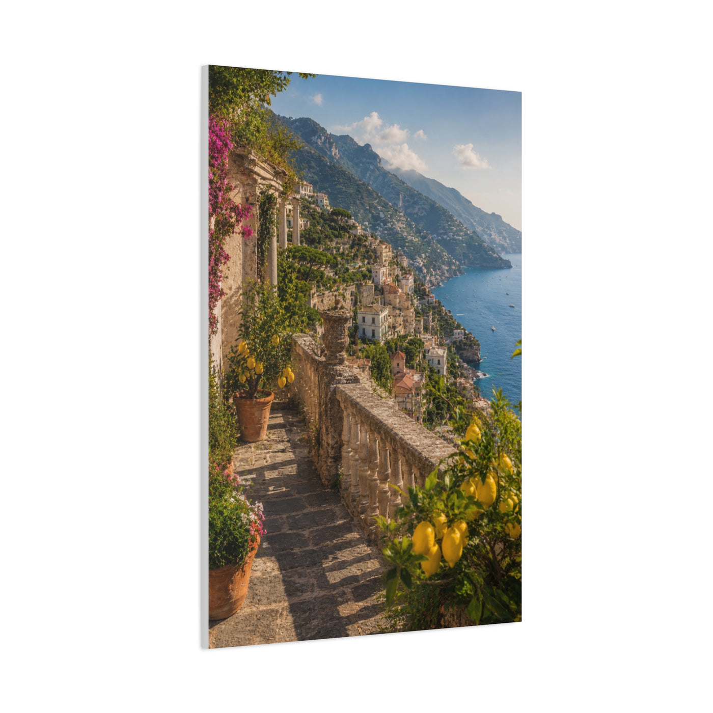 Amalfi Coast Terrace View Wall Art & Canvas Print