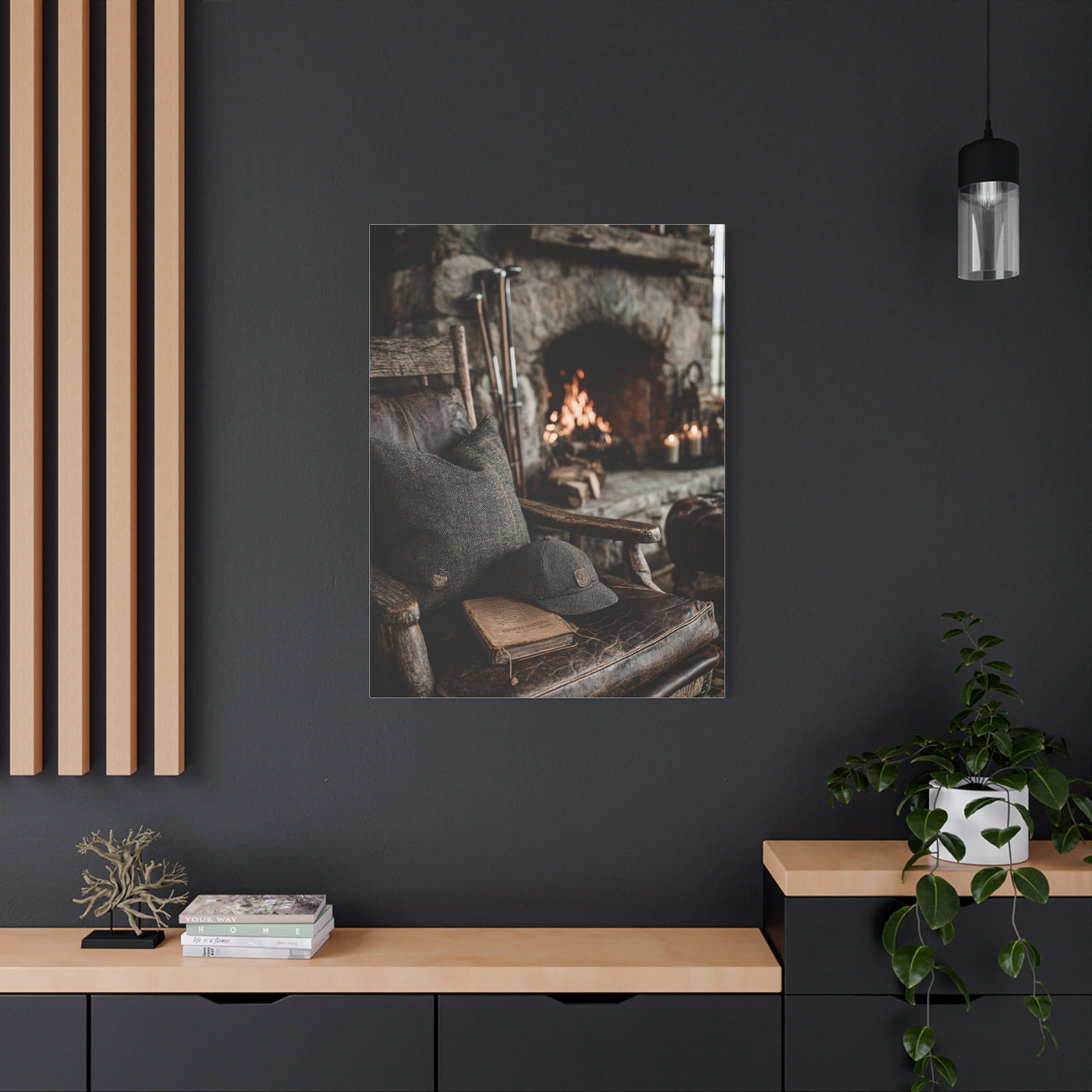 Old Caddie Chair Fireside Golf Still Life Wall Art & Canvas Print