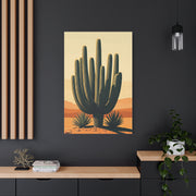 Golden Desert Saguaro Illustration Wall Art & Canvas Prints