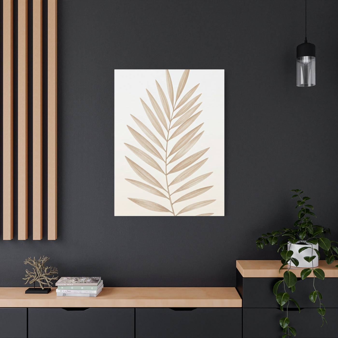 Neutral Palm Silhouette Wall Art & Canvas Prints