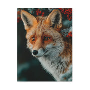 Winter Berry Fox Portrait Wall Art & Canvas Print