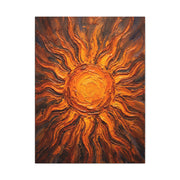 Fiery Impasto Sunburst Painting Wall Art & Canvas Print
