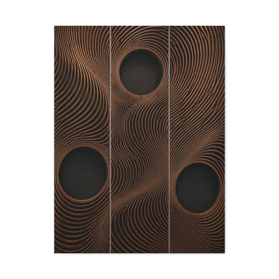 Architectural Wood Wave Panel Geometry Wall Art & Canvas Print