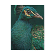 Regal Emerald Peacock Portrait Wall Art & Canvas Print