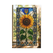Ornate Stained Glass Sunflower Panel Wall Art & Canvas Print