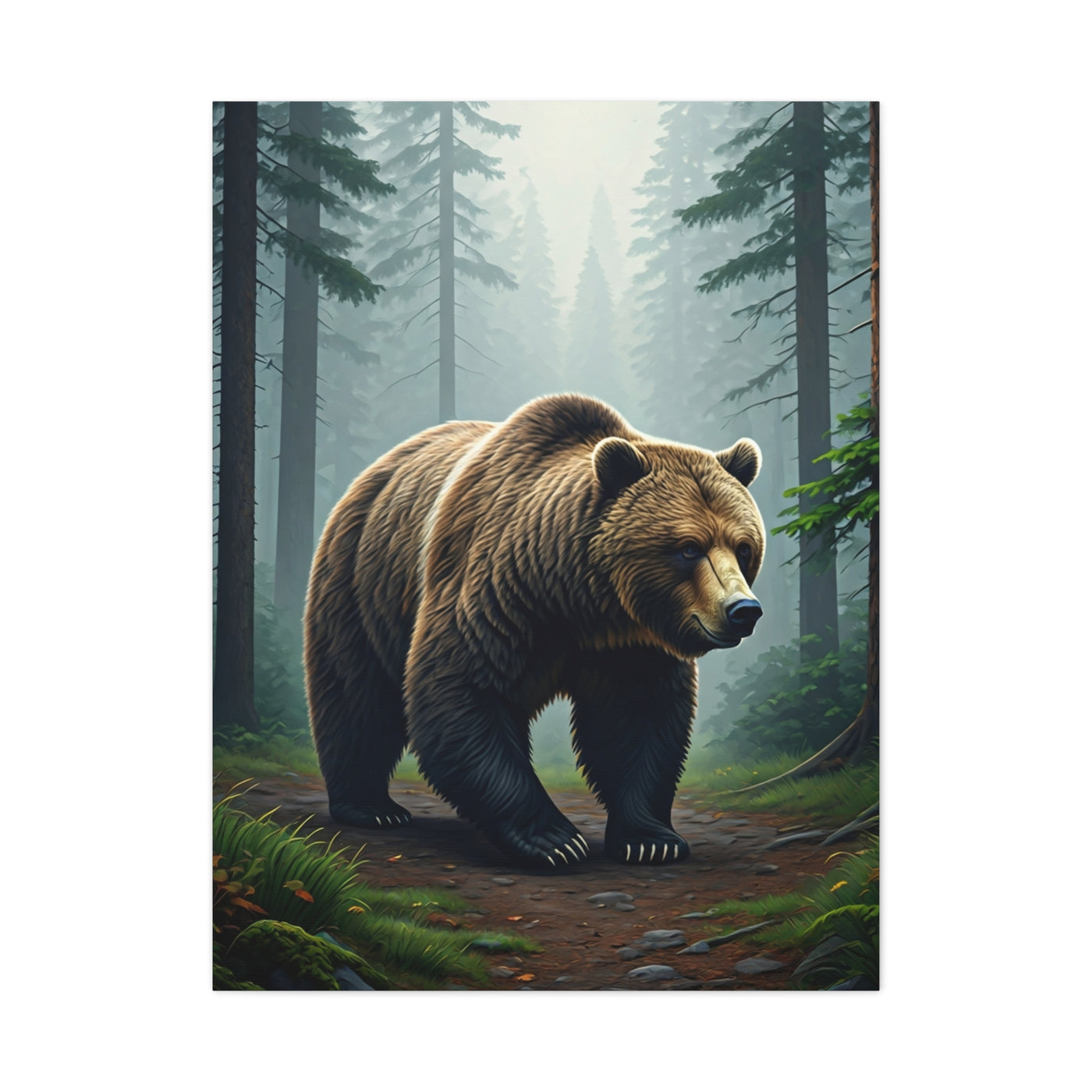 Woodland Path Grizzly Bear Wall Art & Canvas Prints