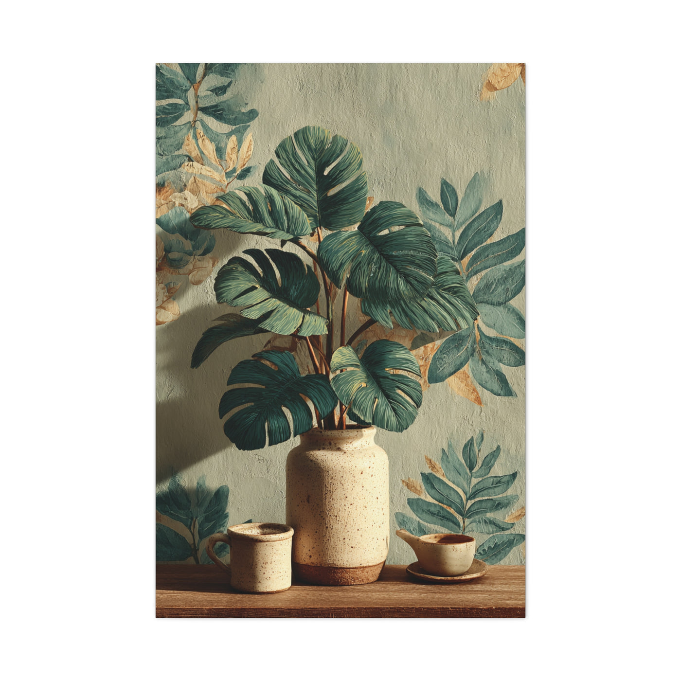 Tropical Green Botanical Still Life Wall Art & Canvas Print