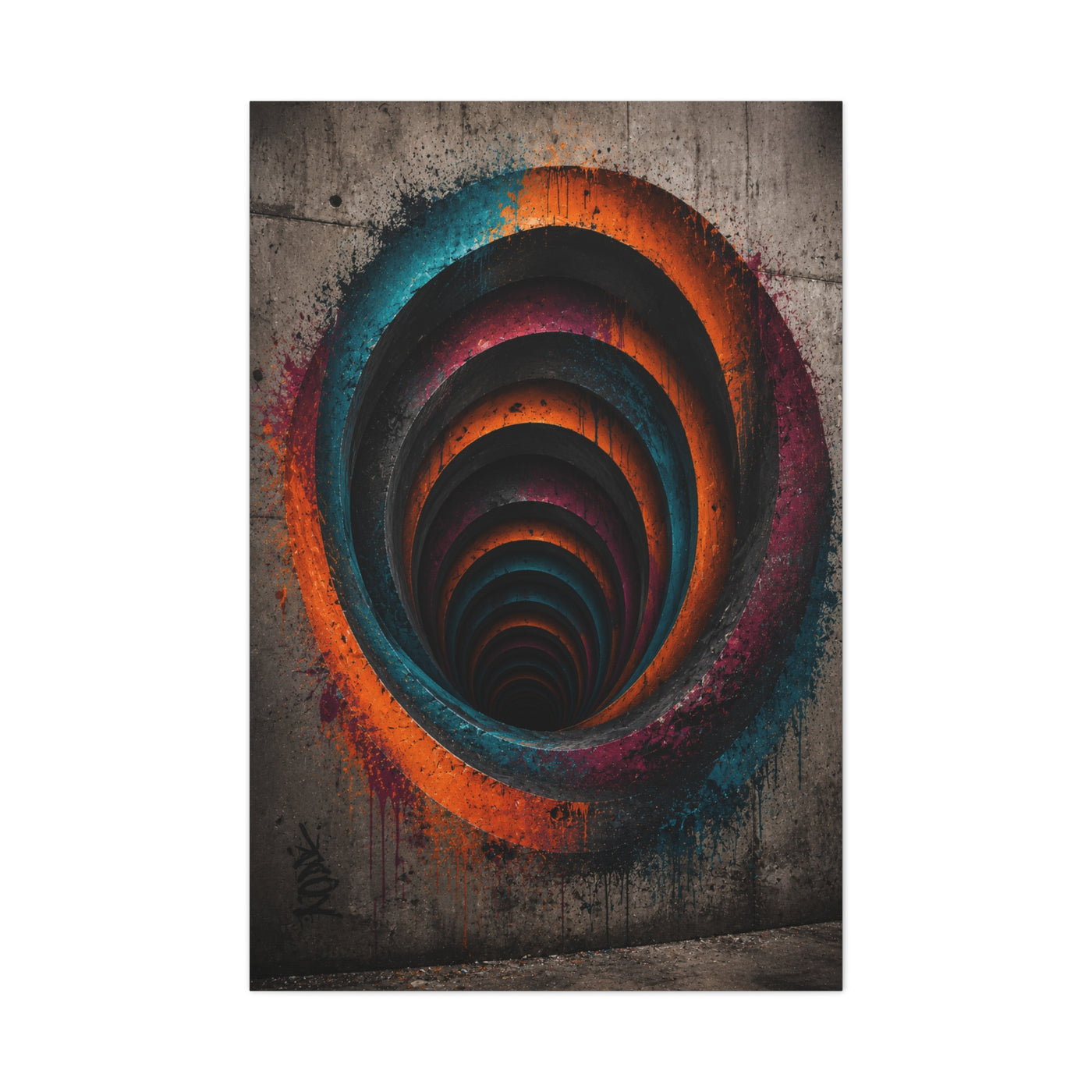 Urban Vortex Graffiti Tunnel Street Wall Art & Canvas Print