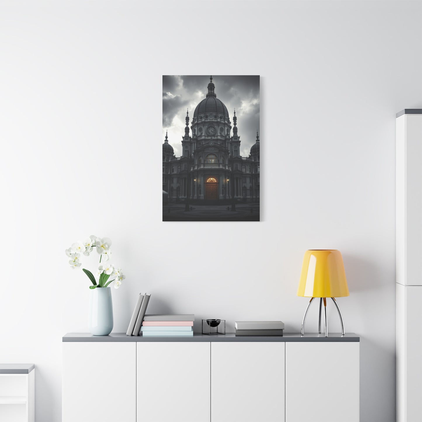 Vision Gray & White Art Art Wall Art & Canvas Print