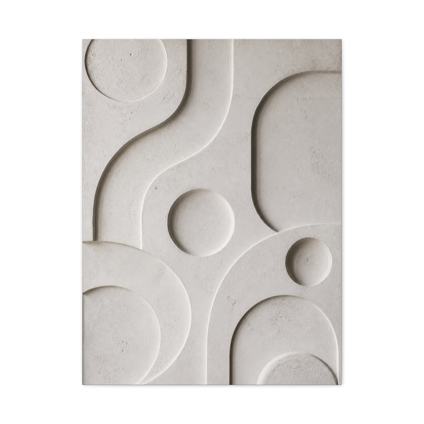 Monumental White Concrete Relief Wall Art & Canvas Print