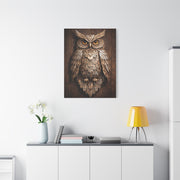 Rustic Metal Owl Sculpture Wall Art & Canvas Print