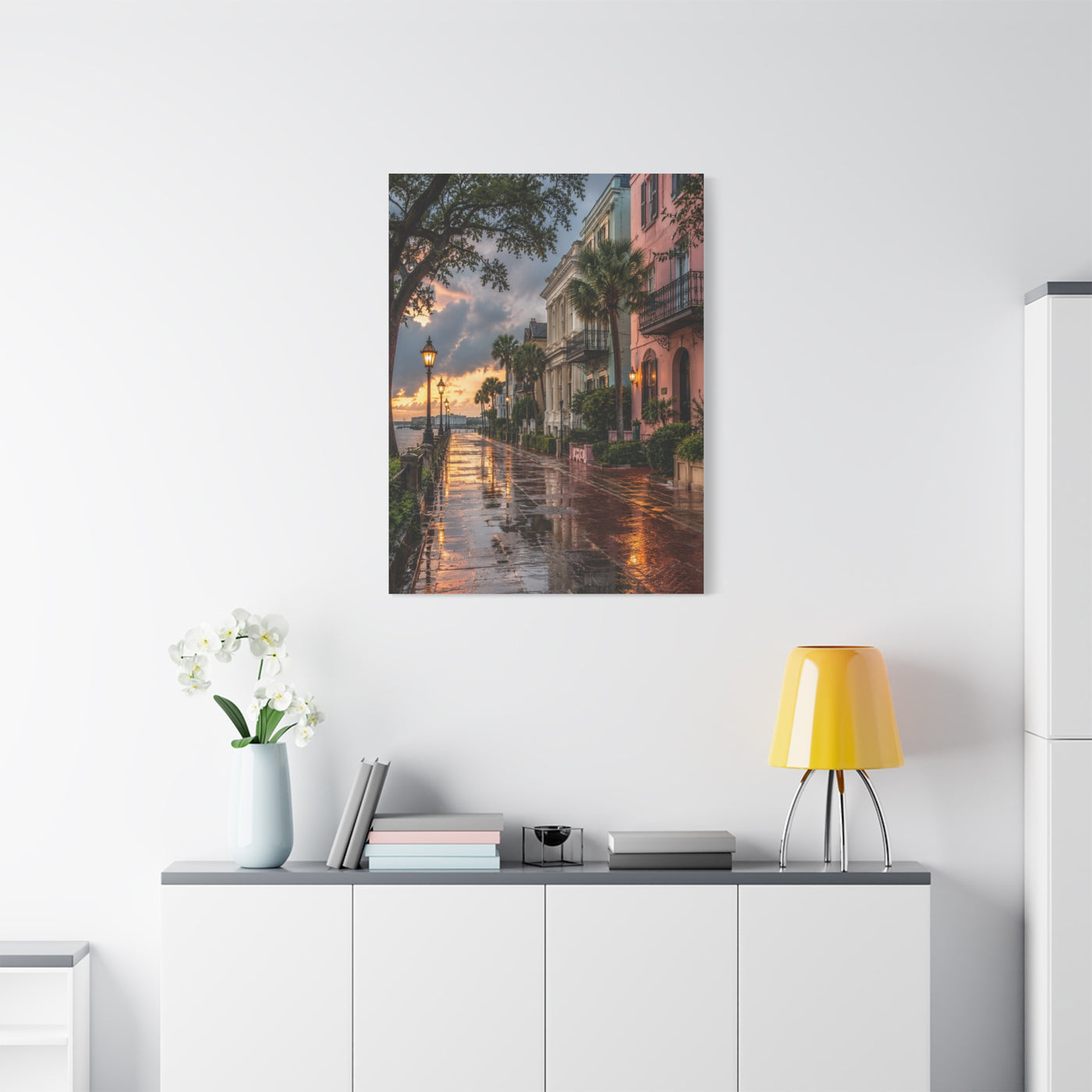 Charleston Battery District After Rain Wall Art & Canvas Print