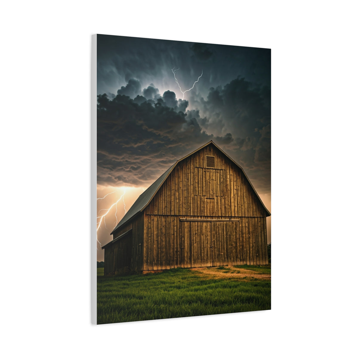 Stormlit Barn in the Open Fields Wall Art & Canvas Prints