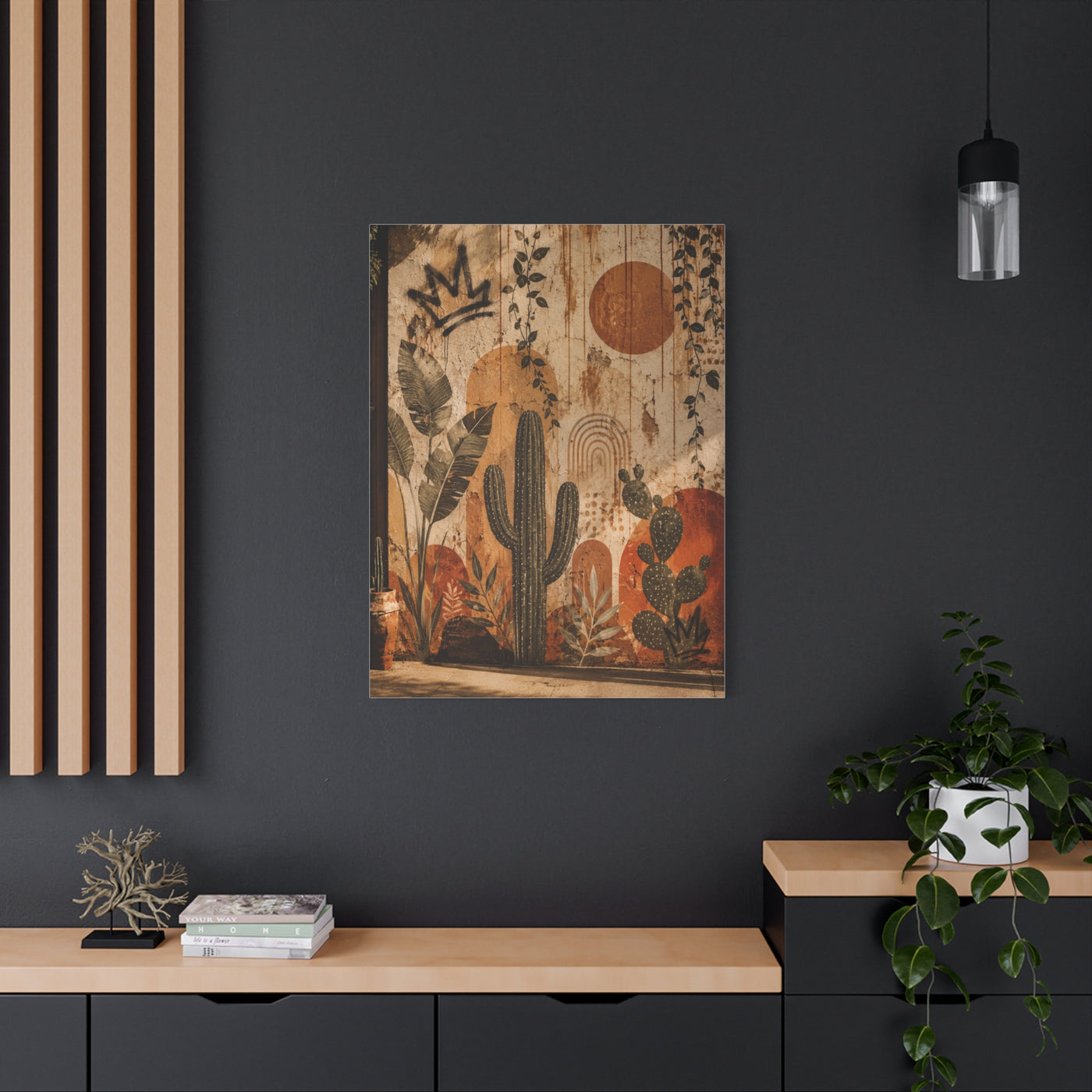 Desert Graffiti Botanical Street Wall Art & Canvas Print