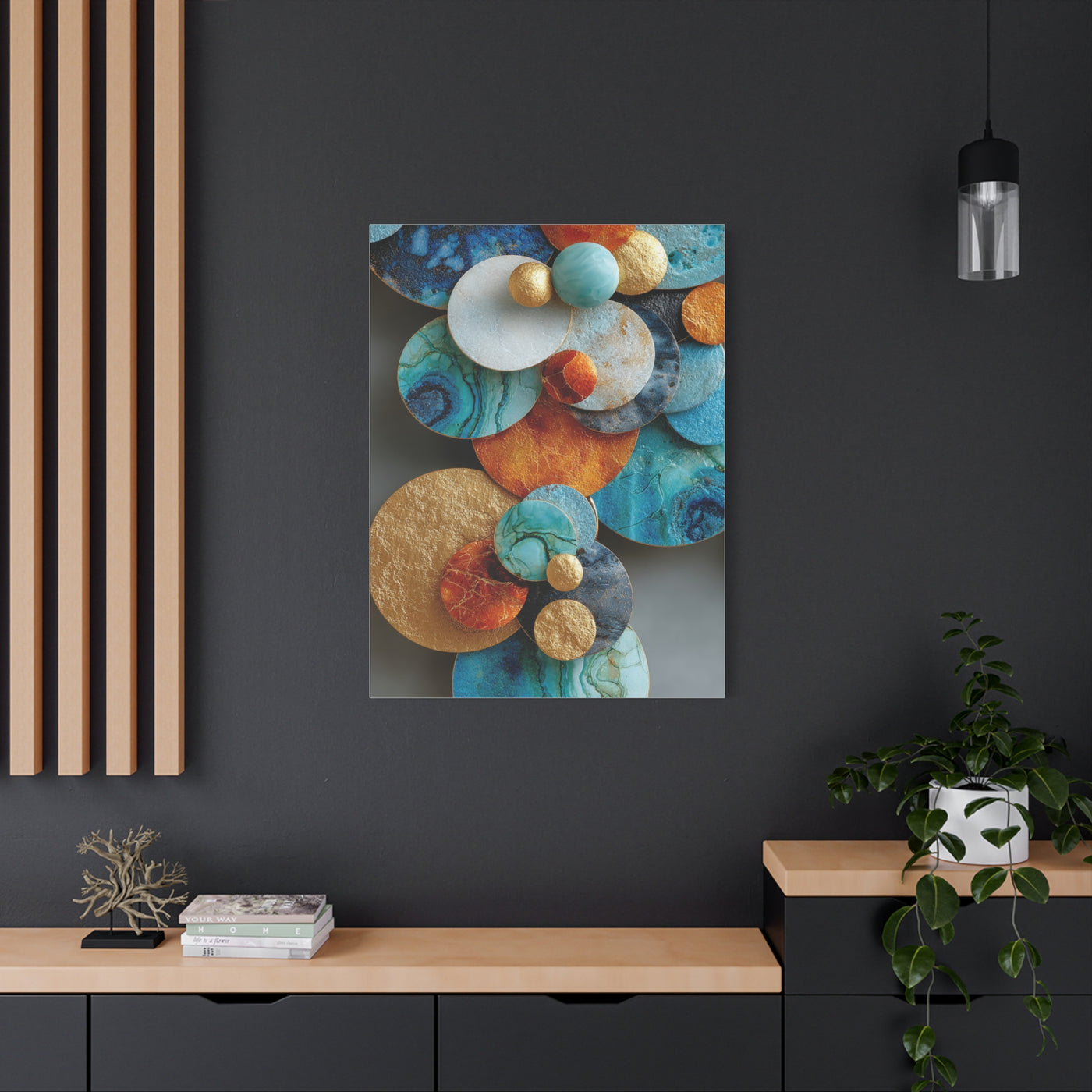 Overlapping Multicolor Metal Circles Wall Art & Canvas Print