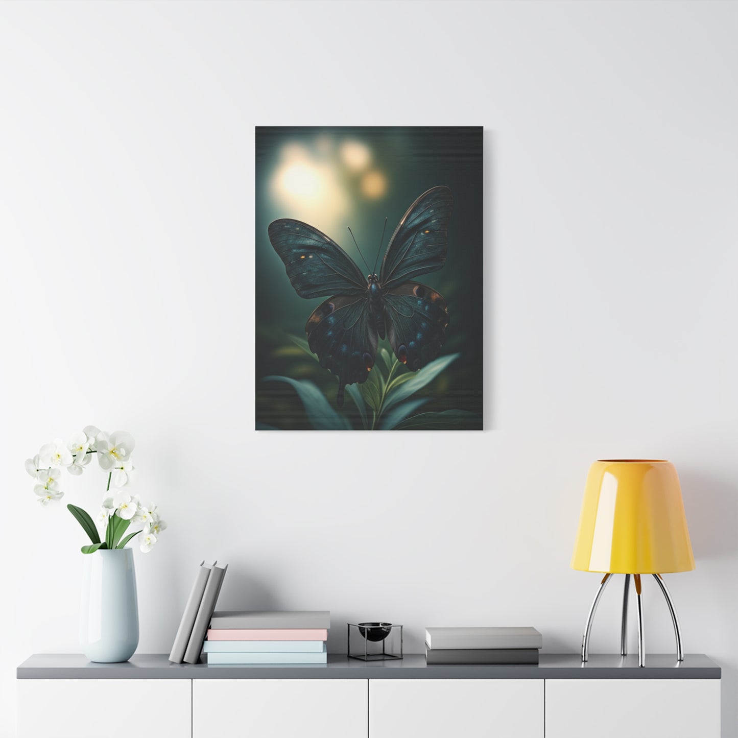 Midnight Forest Butterfly Botanical Study Wall Art & Canvas Prints