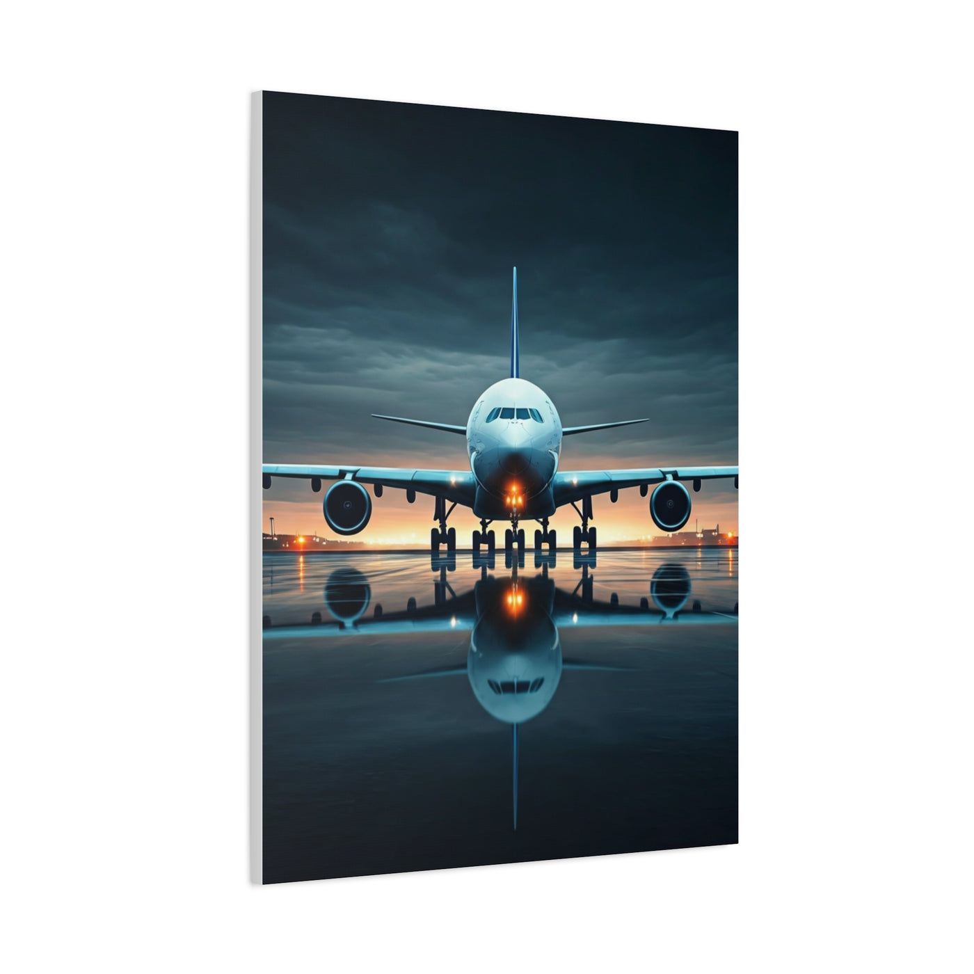 Runway Jet Reflection Wall Art & Canvas Prints