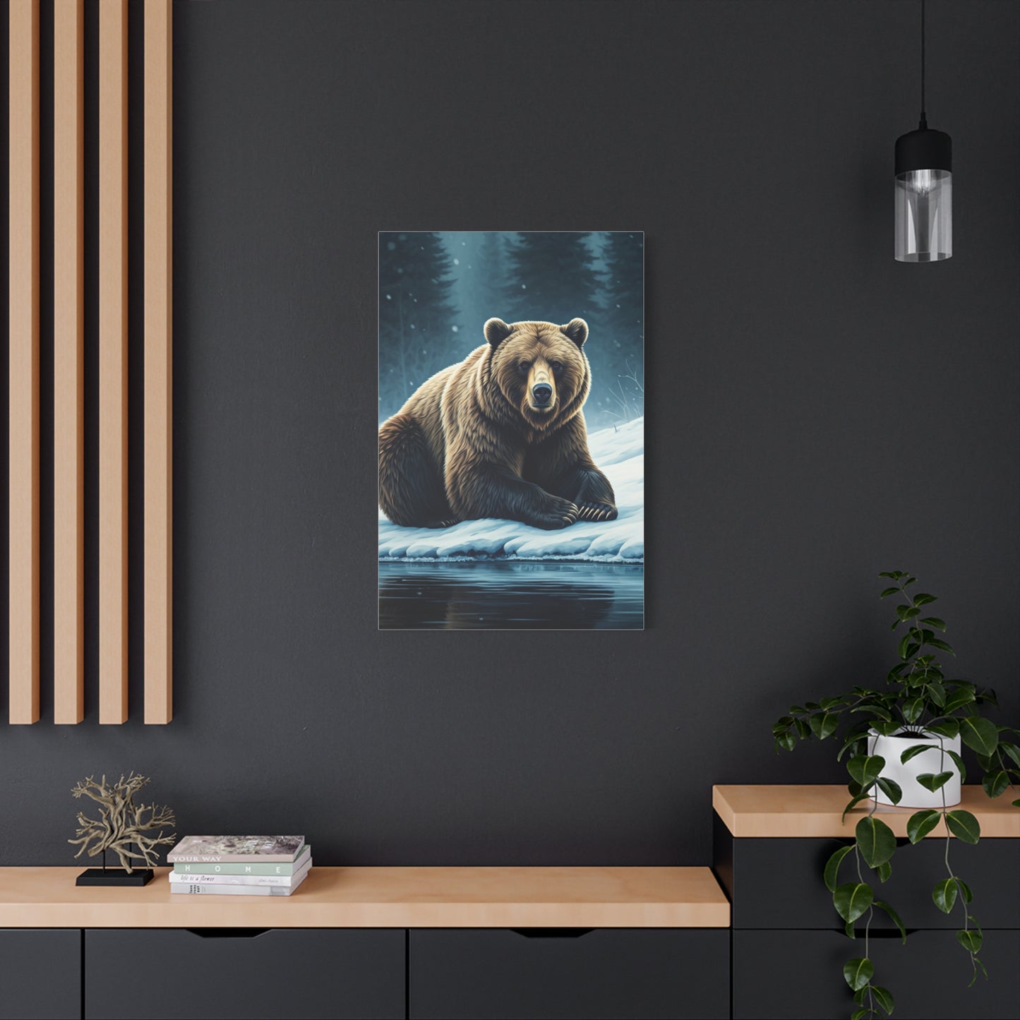 Winter Forest Brown Bear Wall Art & Canvas Prints