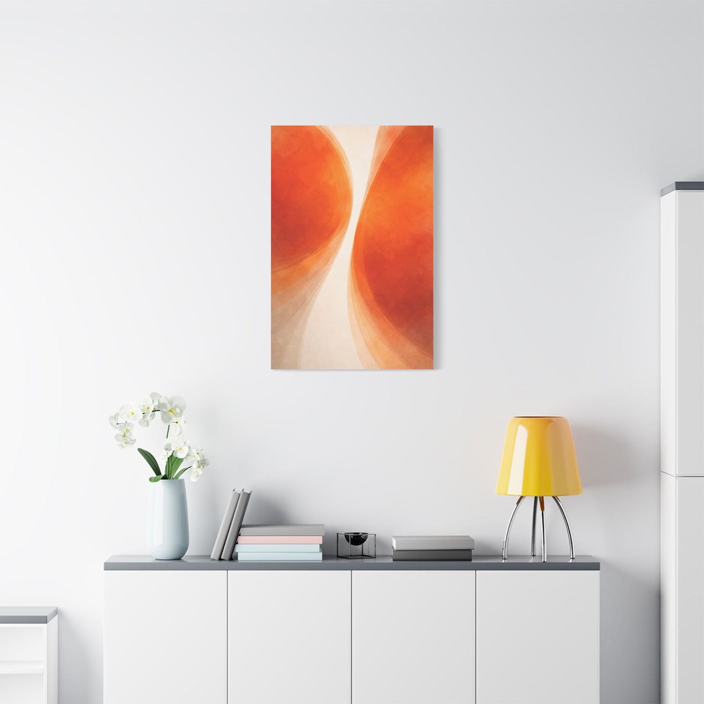 Dual Orange Flow Abstract Composition Wall Art & Canvas Print
