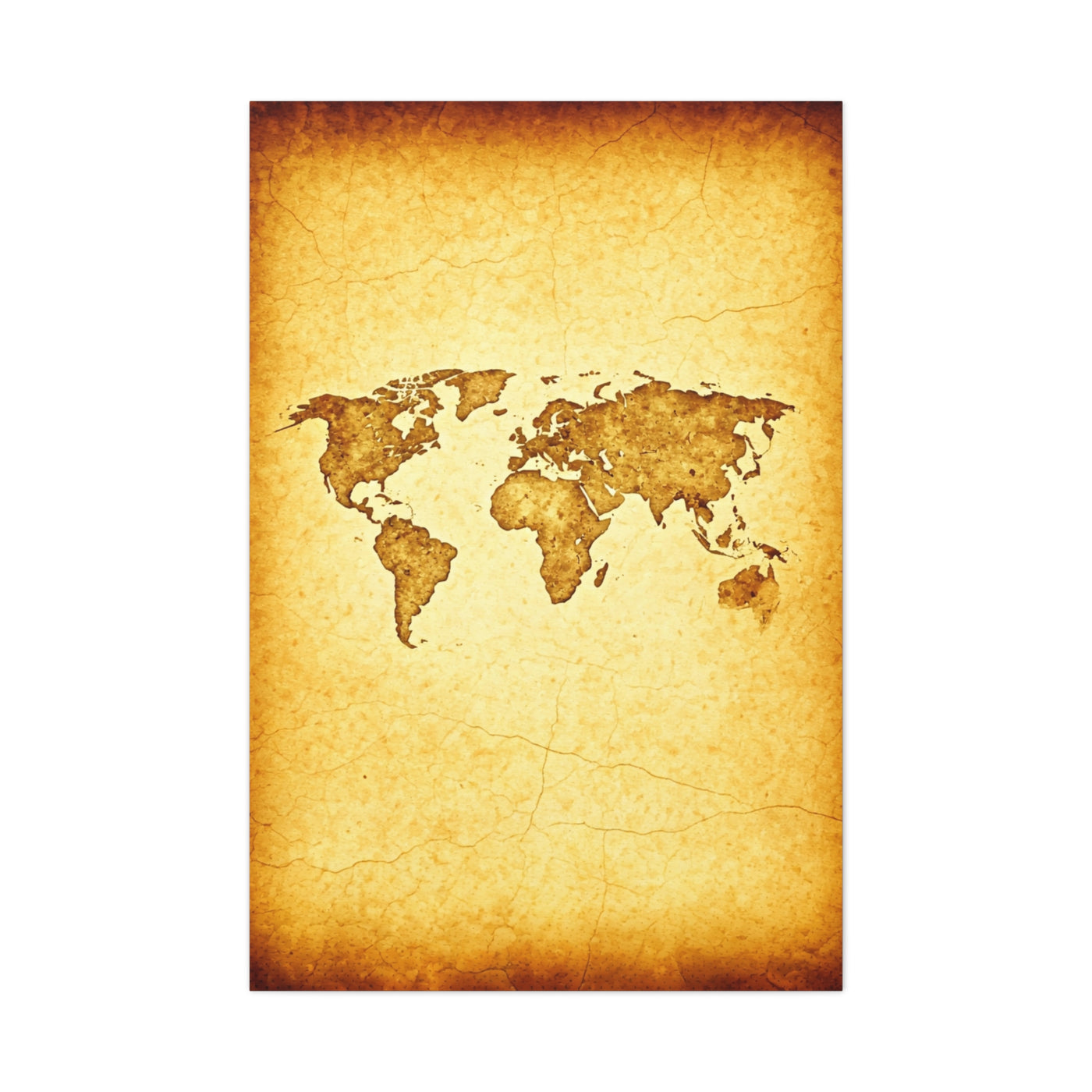 Sepia Continent Map Wall Art & Canvas Prints