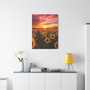 Golden Horizon Sunflower Field Wall Art & Canvas Print