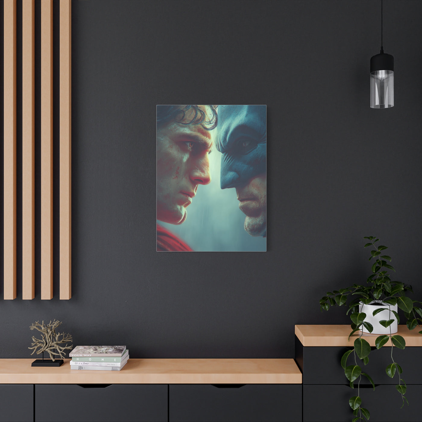 Batman vs Superman Intense Close-Up Poster Wall Art & Canvas Print