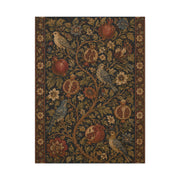 Dark Botanical Pomegranate Heritage Textile Wall Art & Canvas Print