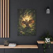 Golden Light Forest Owl Wings Wall Art & Canvas Print