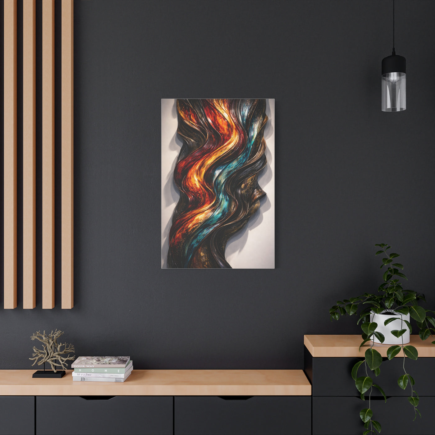 Glossy Molten Metal Relief Wall Art & Canvas Print