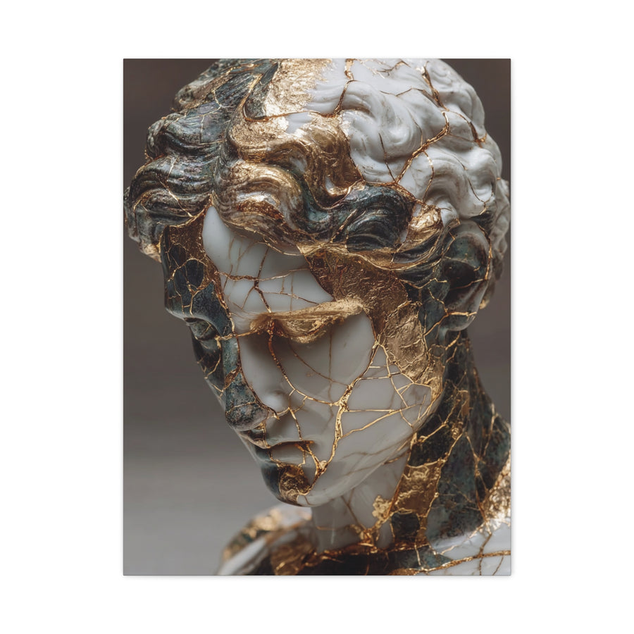 Marble And Gold Kintsugi Sculpture Wall Art & Canvas Print